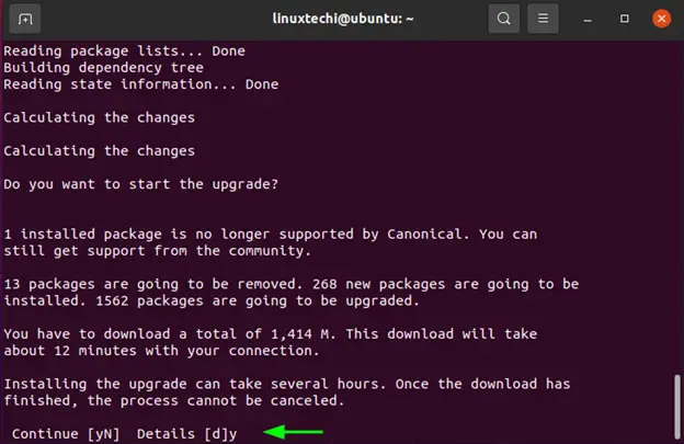 Press-y-download-package-for-ubuntu-upgrade
