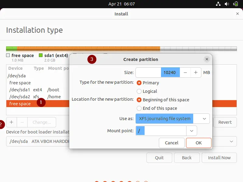 Slash-root-partition-creation-ubuntu-22-04