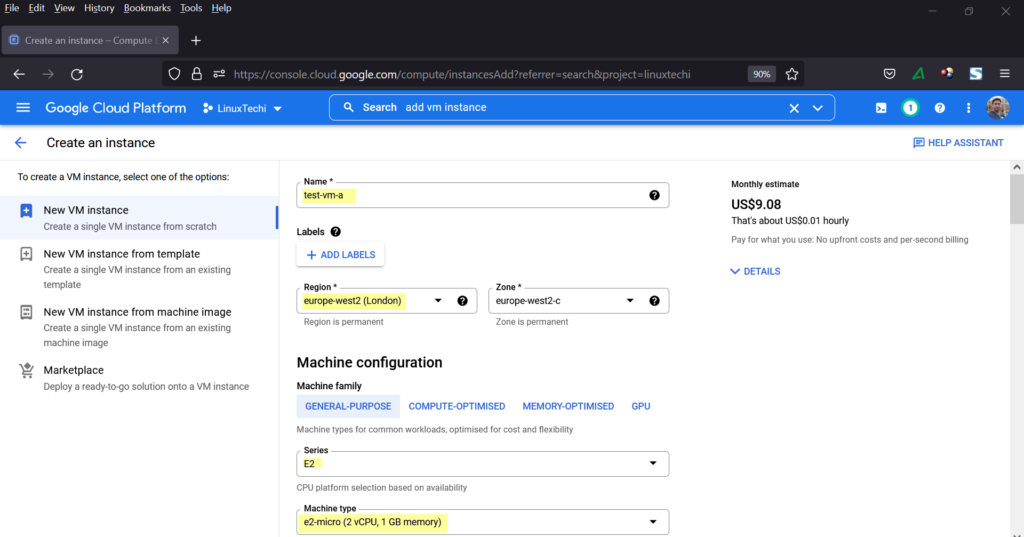 VM-Creation-GCP-Console