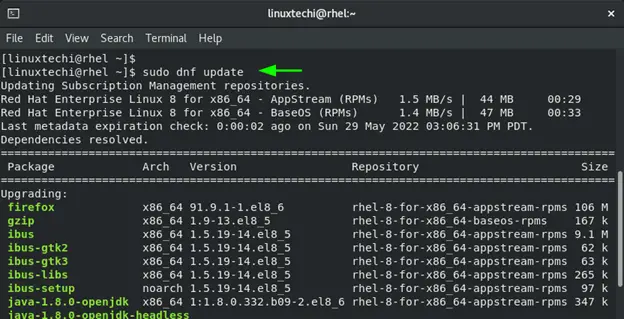 Dnf-Update-Command-RHEL-System