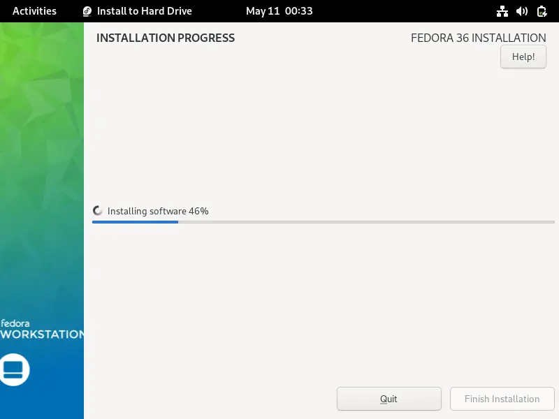 Installation-Progress-Fedora-36-Workstation
