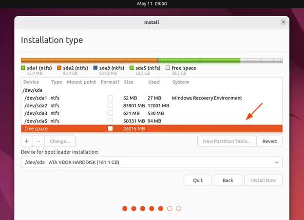 Select-Free-Space-for-Ubuntu-22-04-Installation