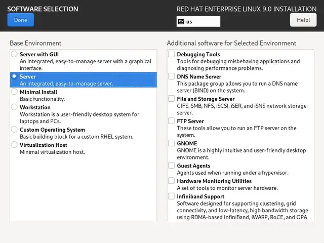 Software-Selection-RHEL9-Installation