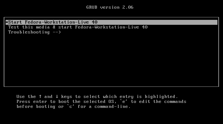 Start-Fedora-WorksStation-Live-40-Installation