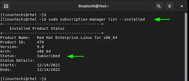 View-RHEL9-Subscription-After-Upgrade