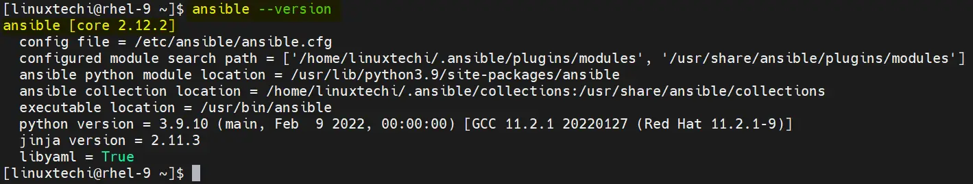 Ansible-Version-check-RHEL9