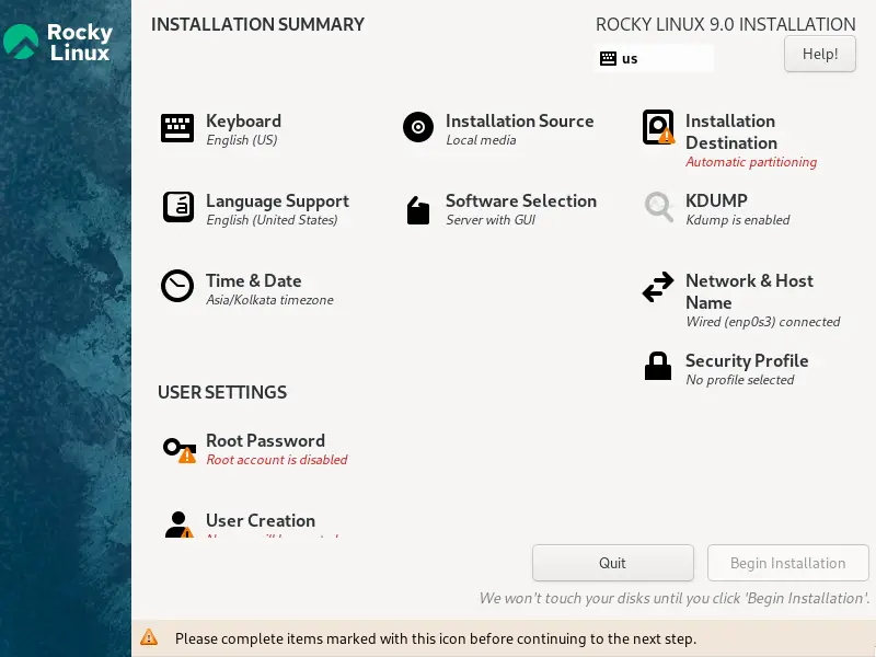 Initial-Installation-Summary-Rocky-Linux9