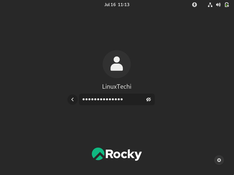 RockyLinux9-Loginscreen-Post-Installation