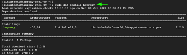 dnf-command-install-haproxy-rhel9