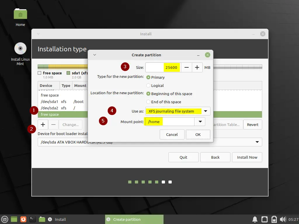 Home-Partition-During-LinuxMint21-Installation