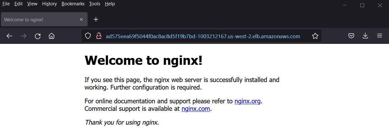 Nginx-Default-Page-deployment-eks-aws