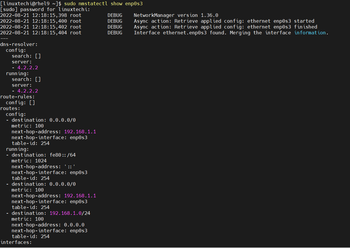 Nmstatectl-show-interface-rhel9