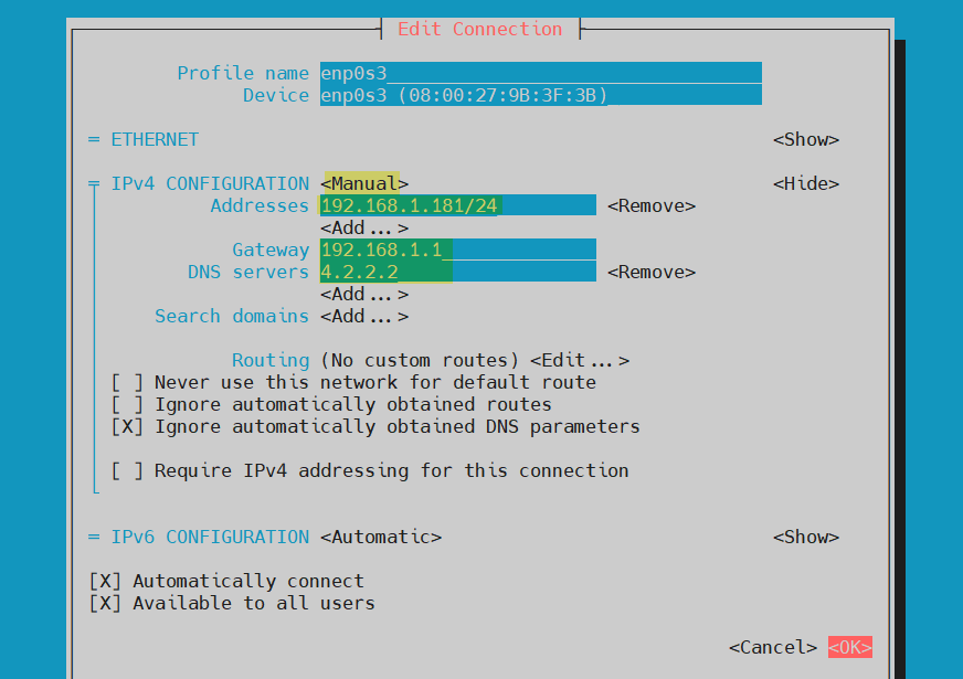 set static ip rhel