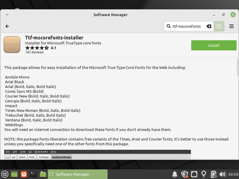 Ttf-mscorefonts-installer-linuxmint21