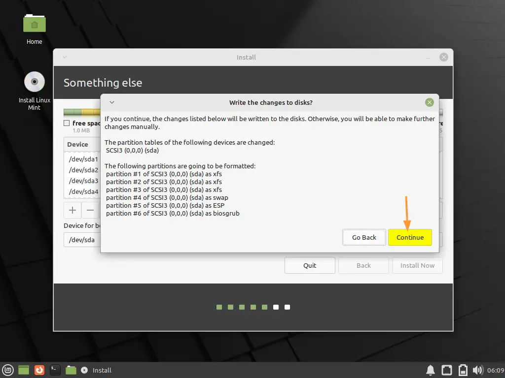 Write-changes-to-Disk-Linux-Mint21-Installation