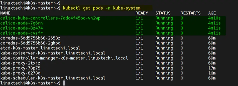 Calico-Pods-Status-Kubernetes-Debian12