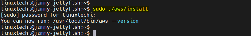 Install AWS Cli on Linux
