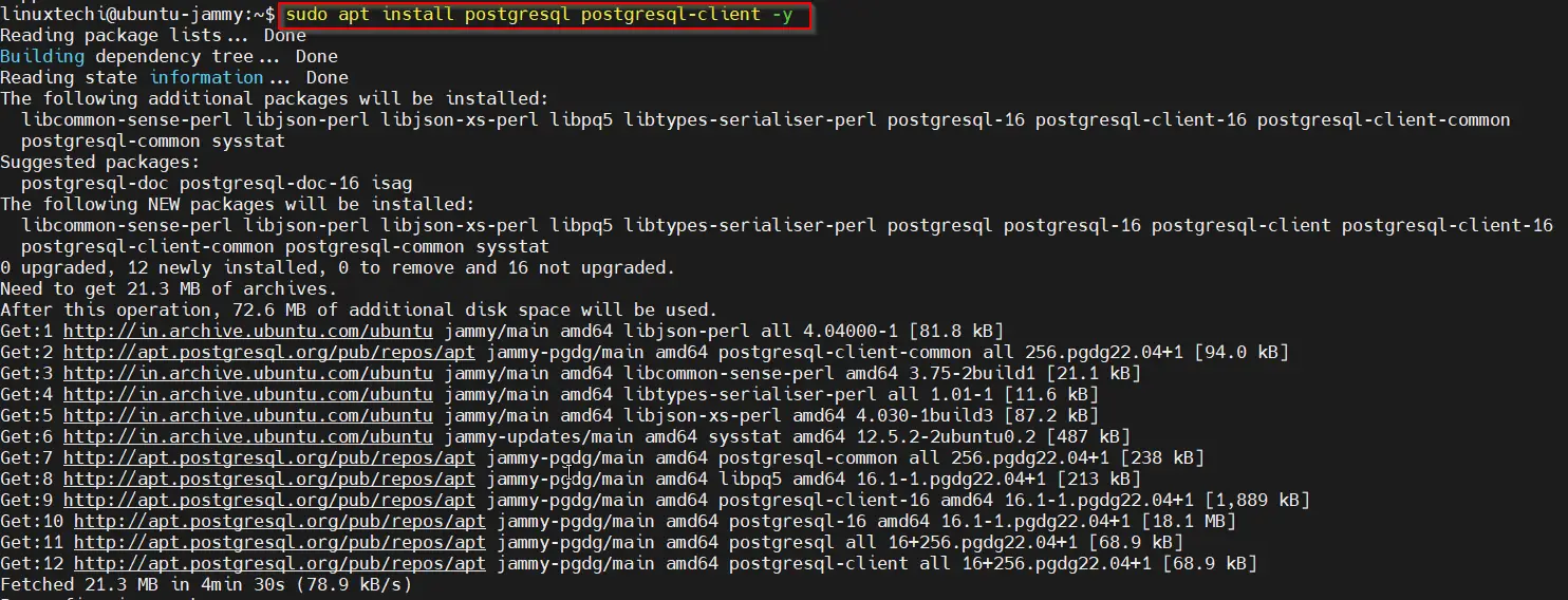 Install PostgreSQL on Ubuntu 22.04