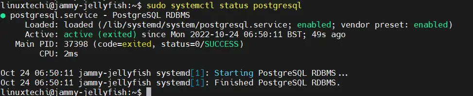 PostgreSQL-Service-Status-Ubuntu-Linux