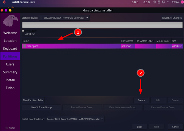 Free-Space-for-Garuda-Linux-Installation