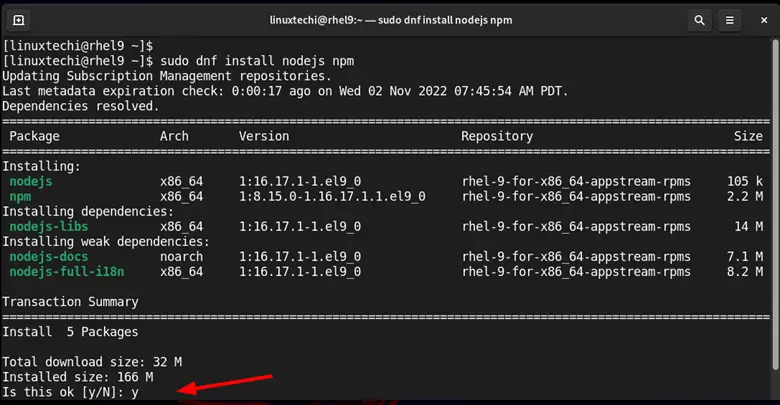 Install-NodeJS-NPM-RHEL9-Official-Repo
