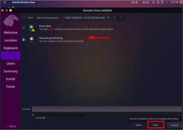 Manual-Partitioning-option-Garuda-Linux