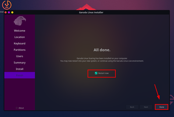 Restart-System-After-Garuda-Linux-Installation