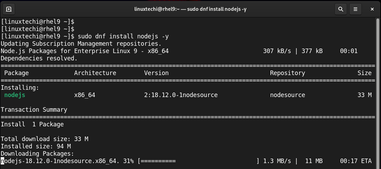 dnf-install-nodejs-rhel9