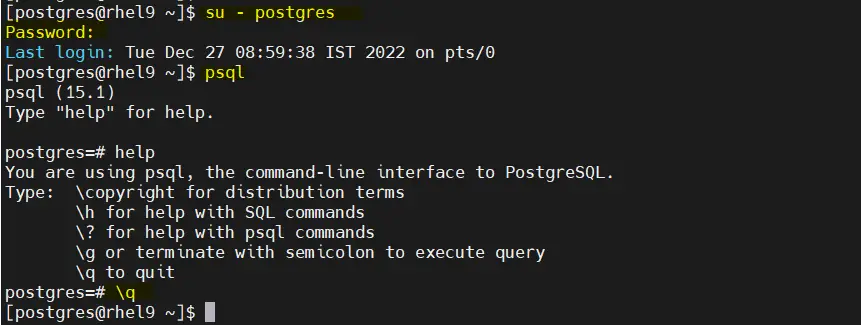 Connect-psql-with-password-rhel9