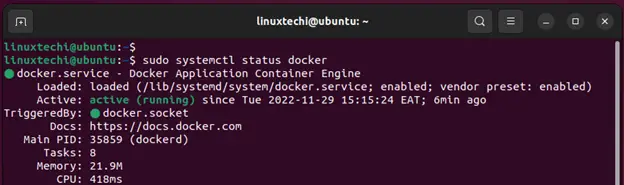 Docker-Service-Status-Ubuntu-Linux