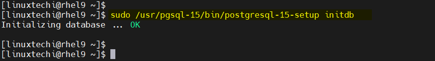 Initialize-pgsql15-database-rhel9