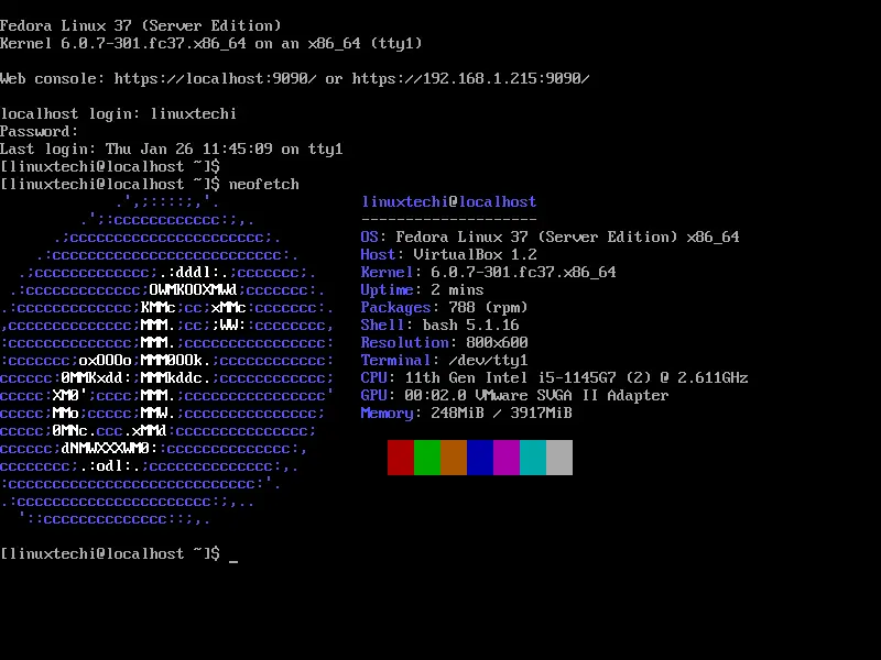 Fedora-Server-Console-Screen