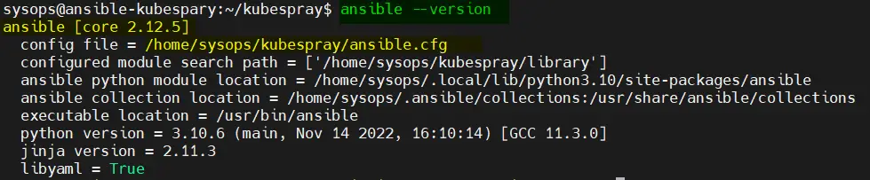 Ansible-Version-Kubespray-Ubuntu