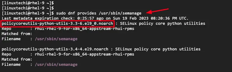 DNF-Whatprovides-semanage-RHEL9