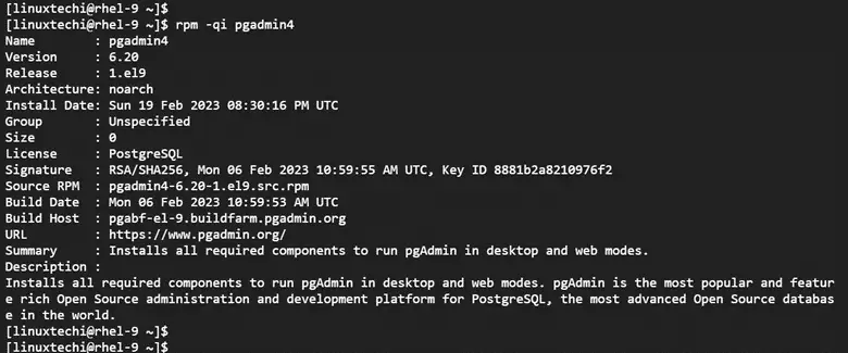 Pgadmin4-RPM-Package-Information-RHEL9