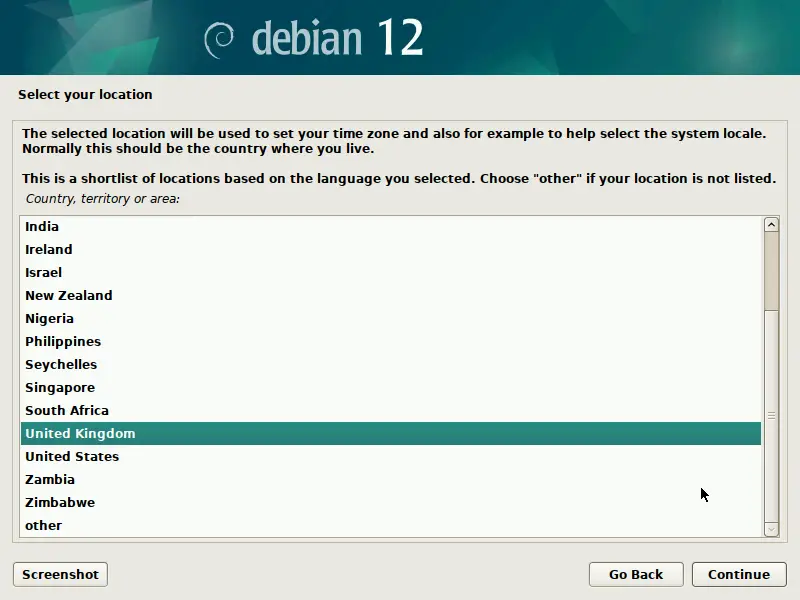 Location-Debian12-Installation