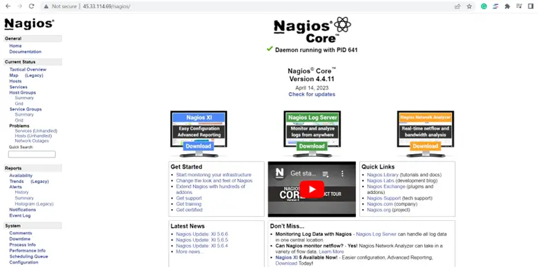 Nagios-Core-WebUI-Dashboard-RockyLinux-AlmaLinux