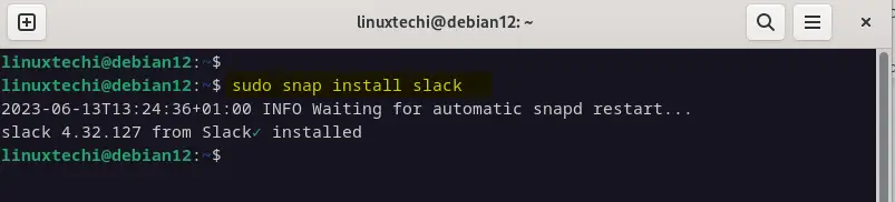 install-slack-snap-debian12