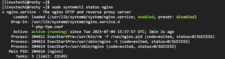 Nginx-Service-Status-RHEL9-RockyLinux9