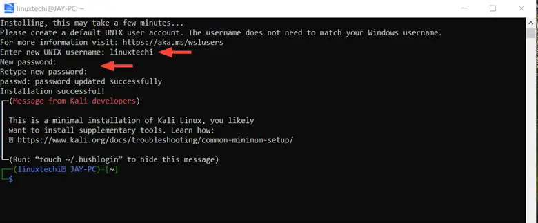Windows-WSL-Kali-Linux-Prompt-UserName-Password