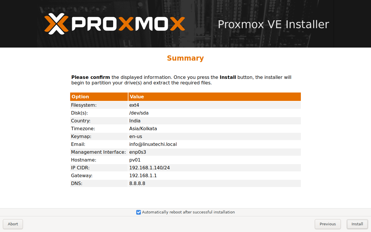 Proxmox-Installation-Summary