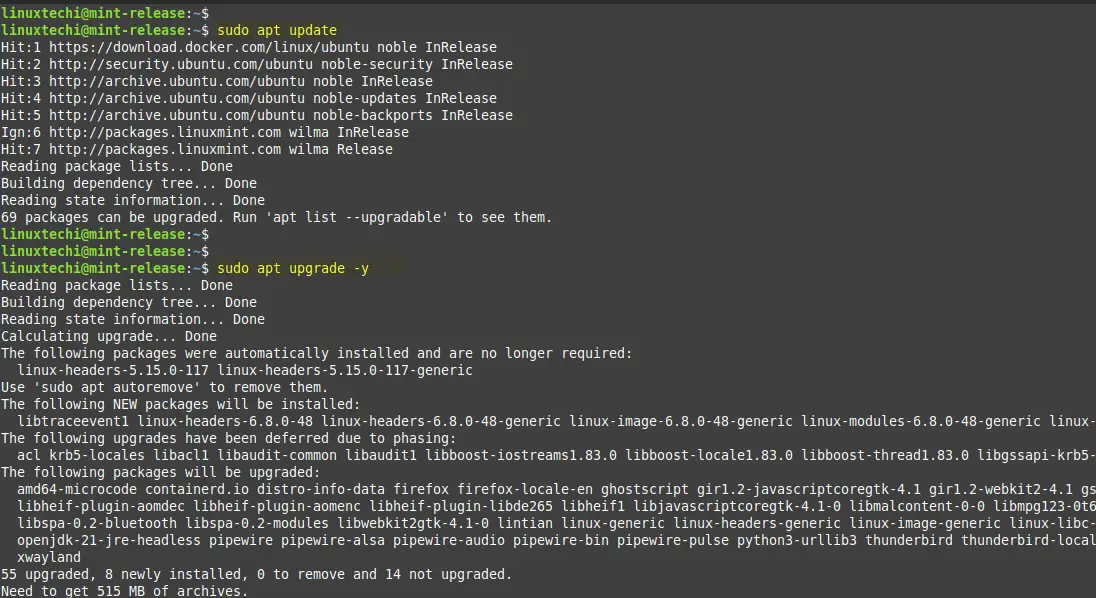 Install Updates On Linux Mint 22