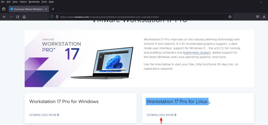 install vmware workstation 17 linux