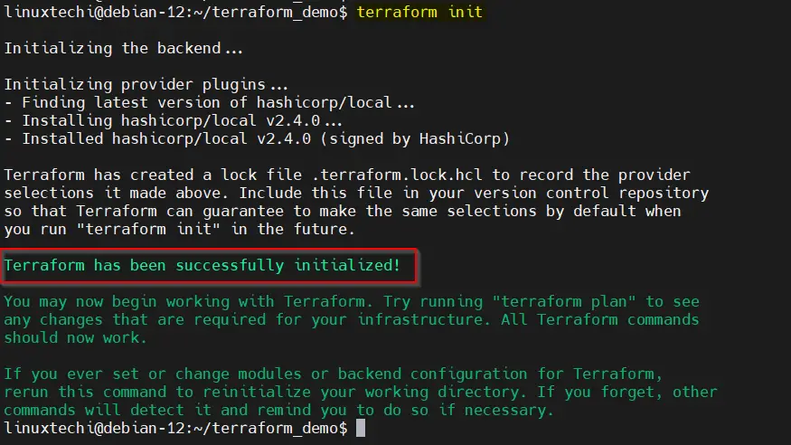 Terraform-Initialization-Command-Debian12