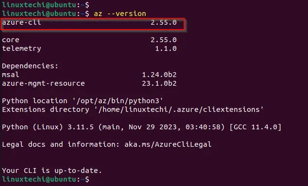 Check-AZ-Cli-Version-Ubuntu-Linux