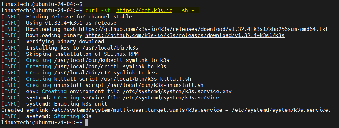 Install Kubernetes Using K3s on Ubuntu 24.04