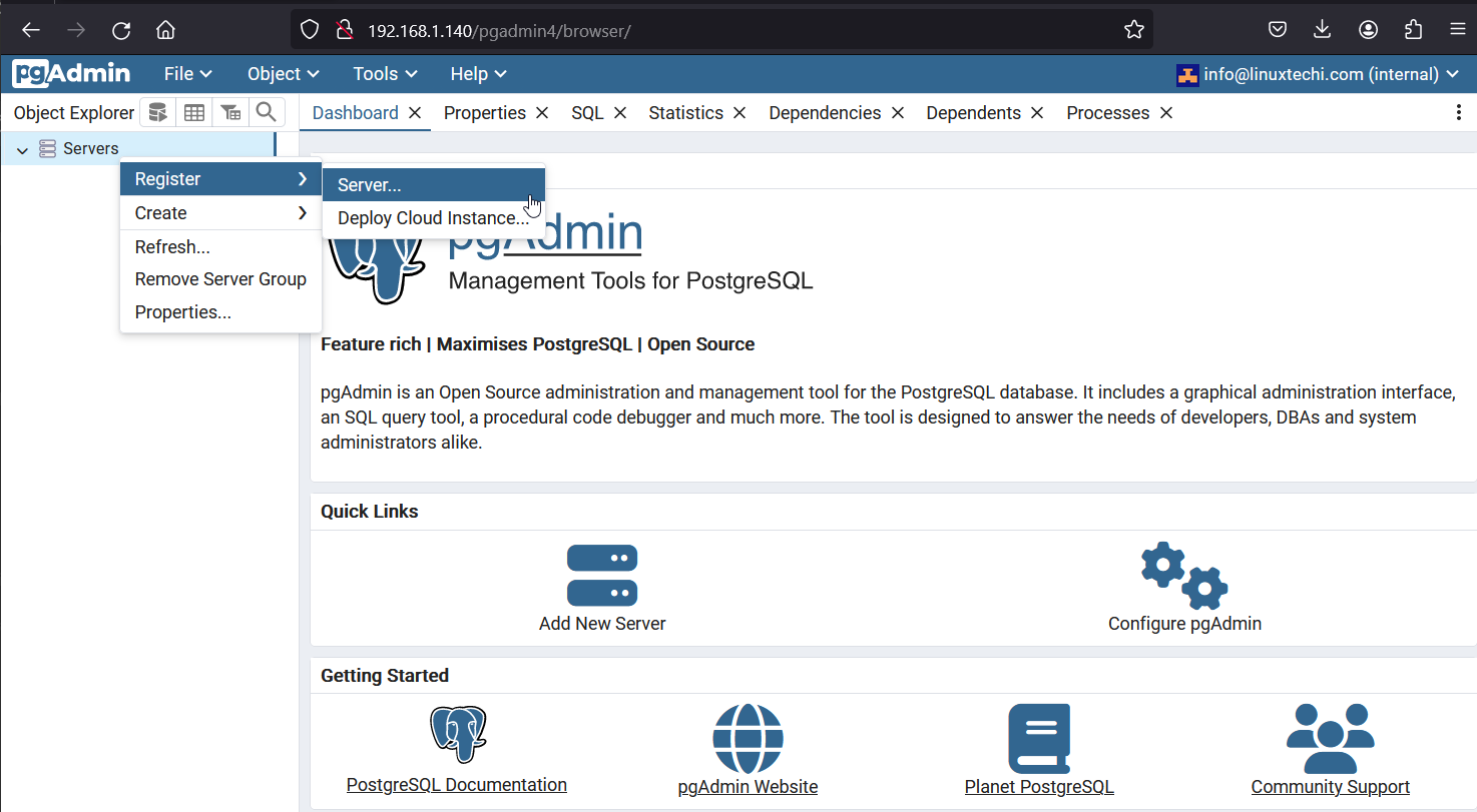 Register-PostgreSQL-Database-pgAdmin-Ubuntu
