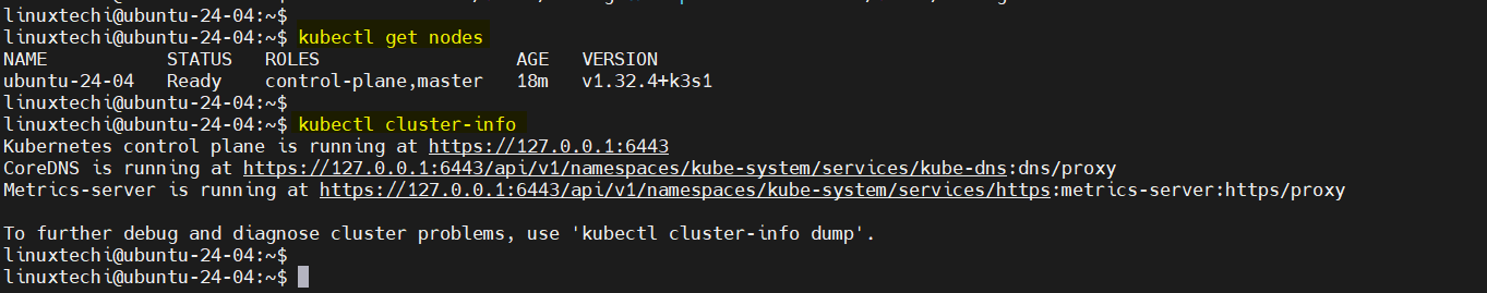 k3s Kubernetes Cluster Information