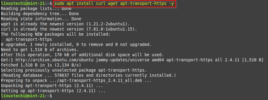 Install-Curl-Wget-LinuxMint21