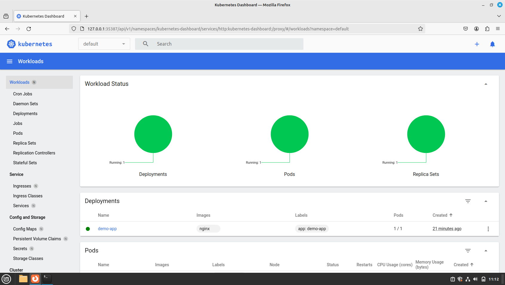 Minikube-Kubernetes-Dashboard-LinuxMint21